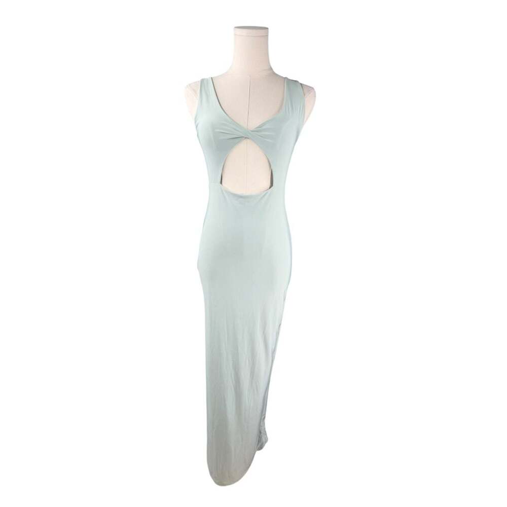Nasty Gal Collection Twist Front Cut Out Maxi Dress Mint Green US 4
